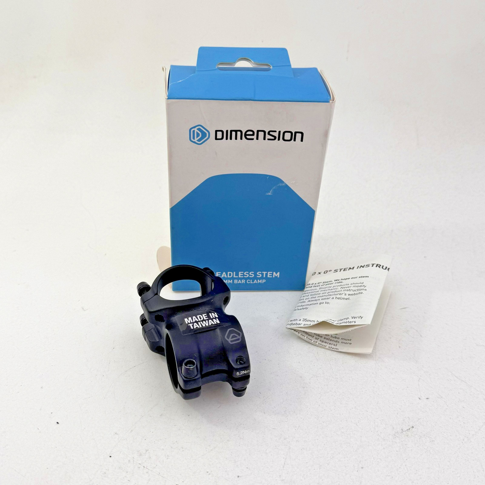 Dimension Threadless Stem 40mm 35.0mm Bar 1-1/8 Steerer 0° Black Matte Alloy A77