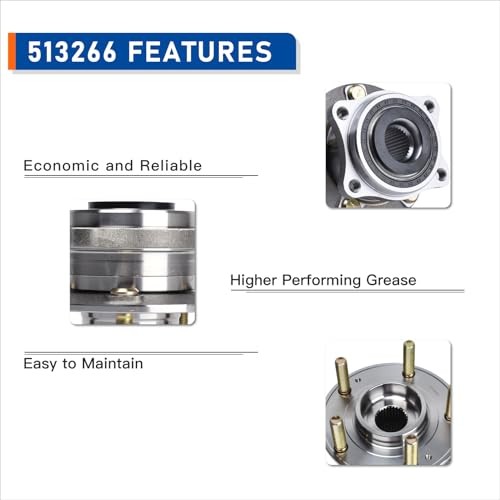 513266 Pair of 2 Front or Rear AWD Wheel Hub Bearing Assembly Compatible with