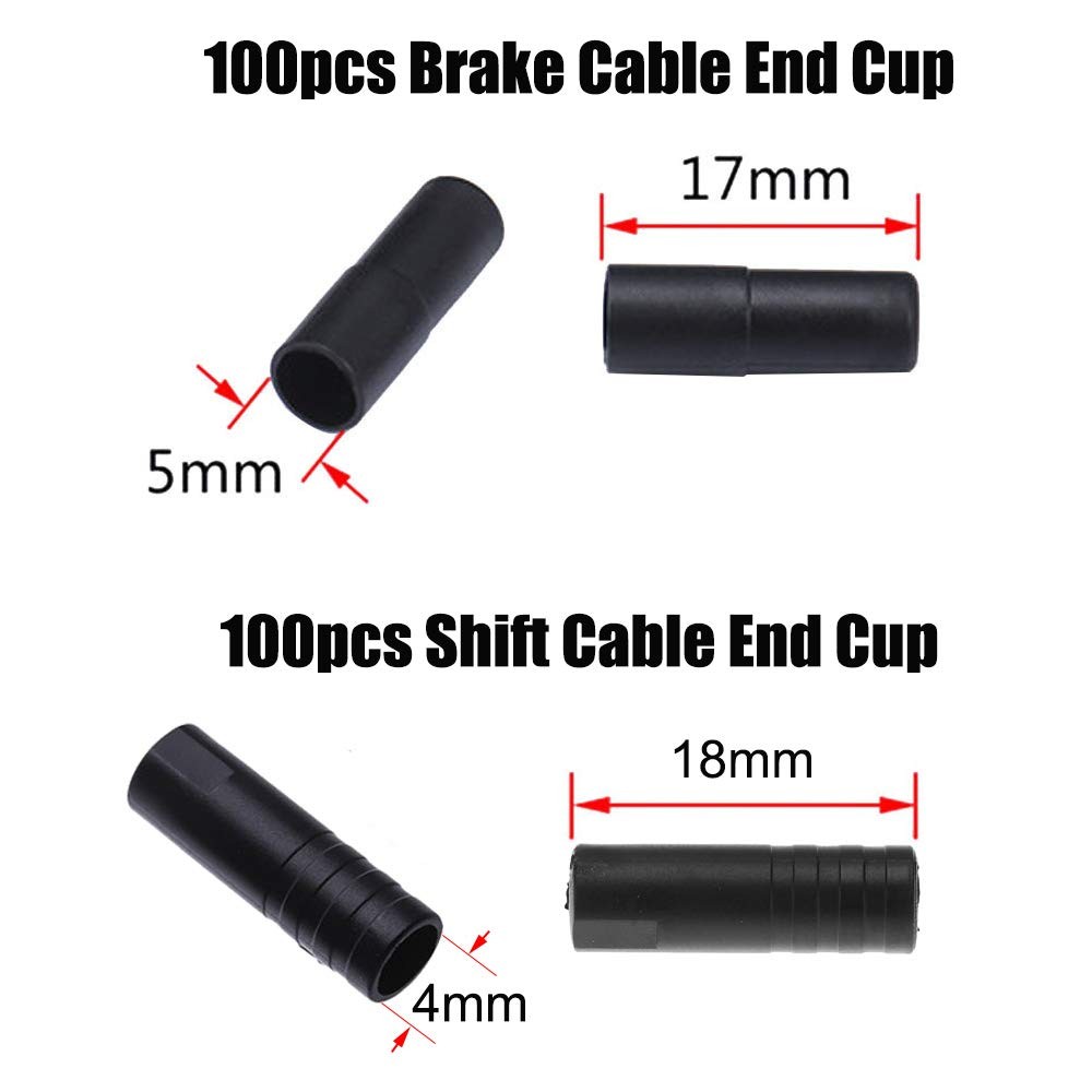 Saiper 200pcs Bike Derailleur Shift and Brake Wire Cable Housing Ferrule End…