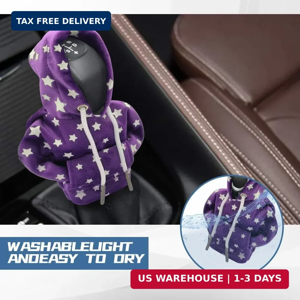 Universal Glow in The Dark Star Gear Shift Knob Hoodie Cover, Fashionable Mini S