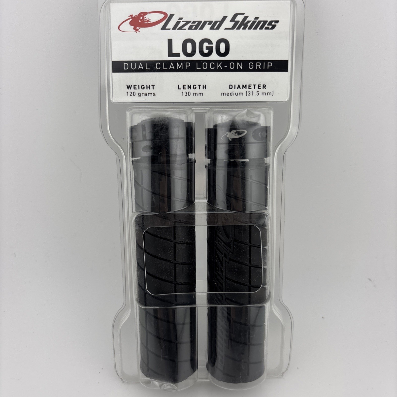 New Lizard Skins LOGO Dual Clamp Lock-On Grip 130mm Length Mountain Bike Bicycle