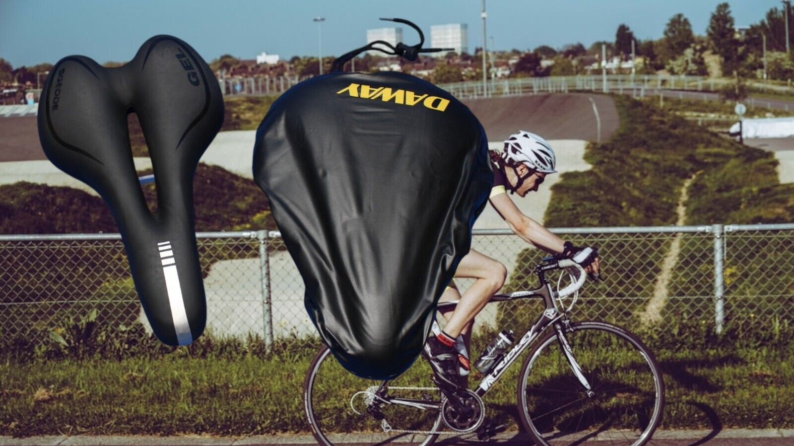 SGODDE Comfortable Bike Seat Gel Bicycle Saddle Daway padded seat cover