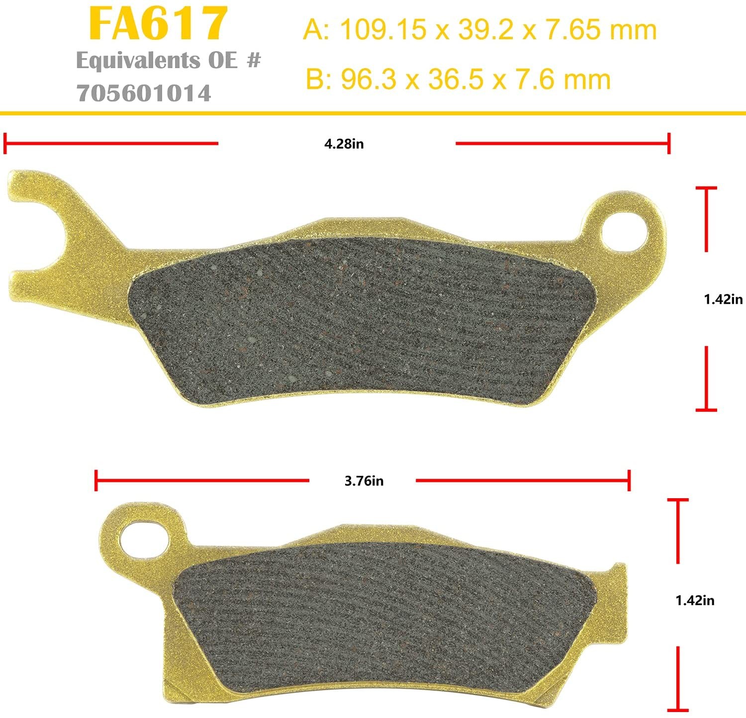 Front & Rear Brake Pads For Can-Am Outlander 450 500 570 650 850 1000