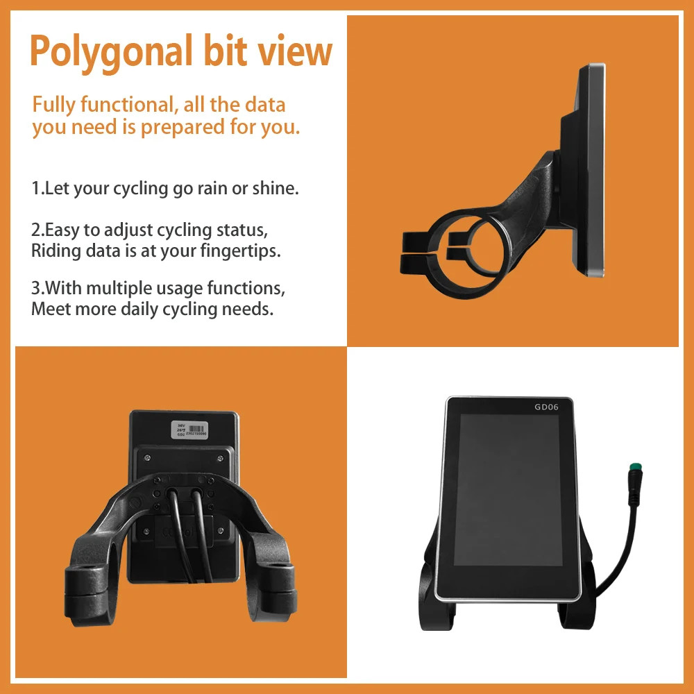 E-Bike LCD GD06 Display Waterproof/SM Connector Communication Protocol No. 2 Use