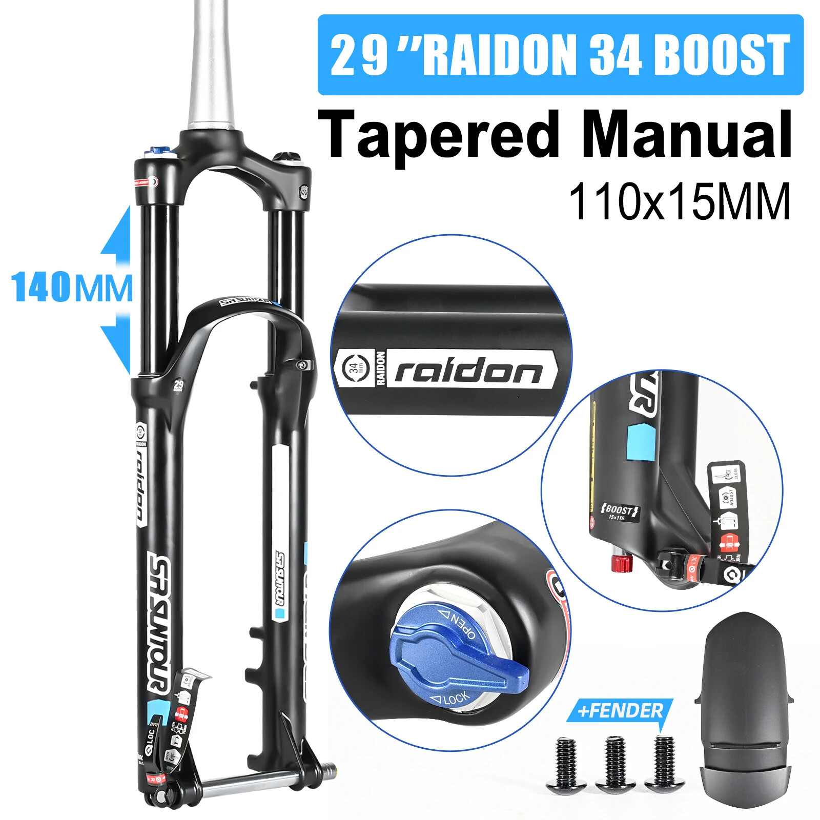 26 27.5 29 Inch Mountain Bike Suspension Fork 100/120mm Air Damping Remote Fork