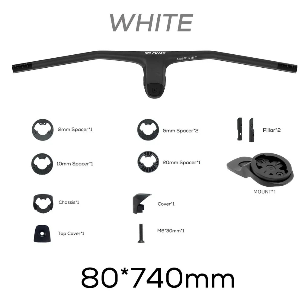740MM -20 Degrees Full Carbon Fibre MTB Bicycle Integrated Cockpit Handlebar