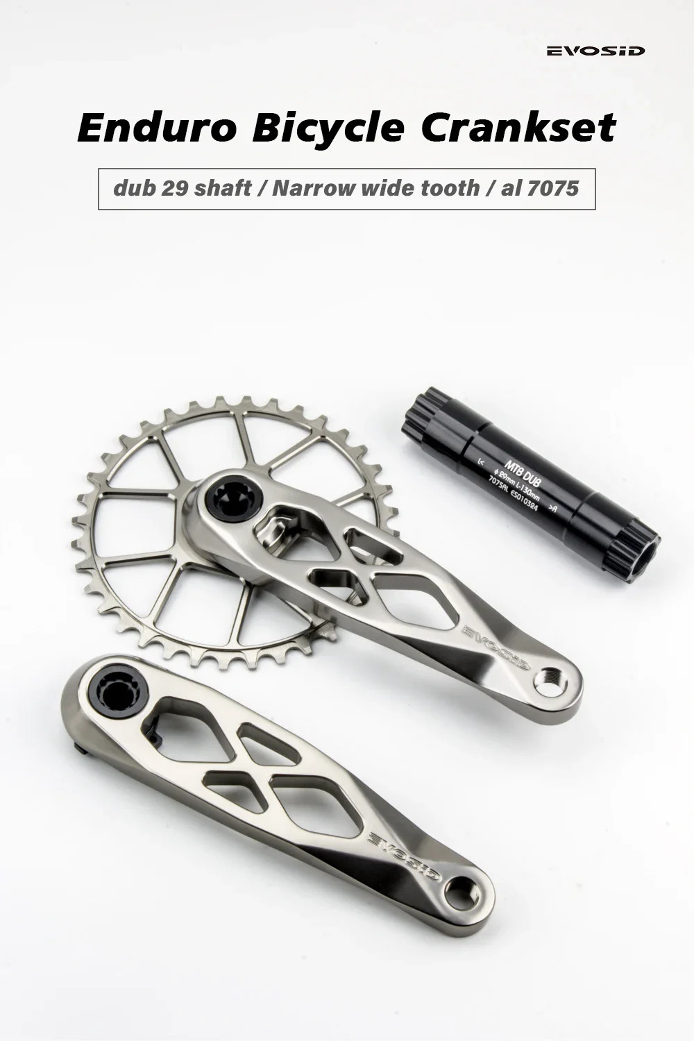 Ultralight AM MTB Bicycle Crankset 165/170/175mm Cranks Arms 3-nail Chainrings
