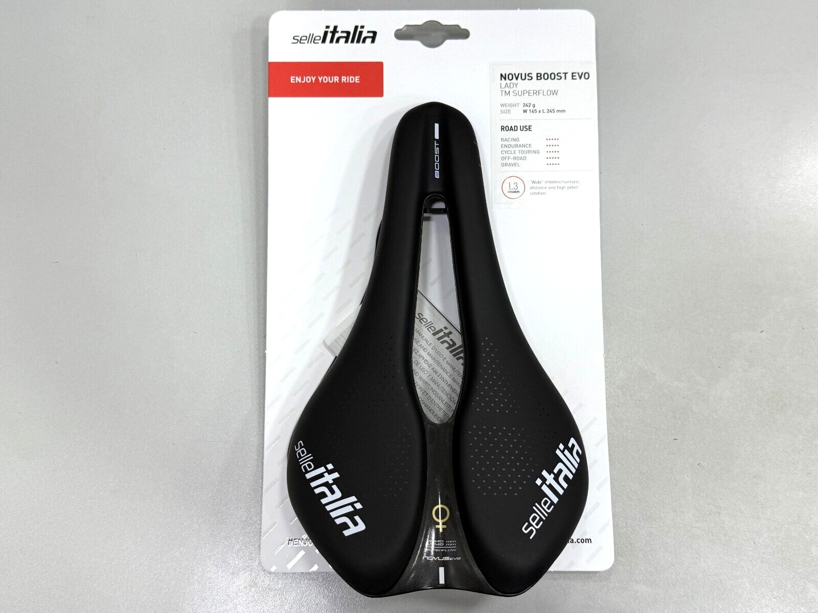 Selle Italia Novus Boost Evo Lady TM Superflow Manganese Saddle L3 (145 x 245mm)