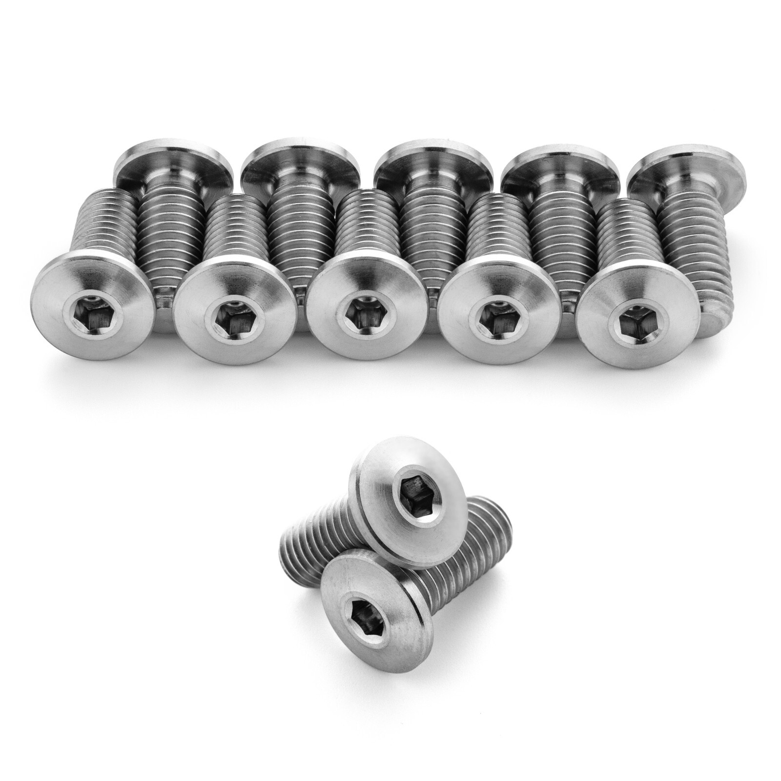 12x 1.2g Ultra-Low Profile Titanium Bottle Cage Bolts M5x12mm from Terske