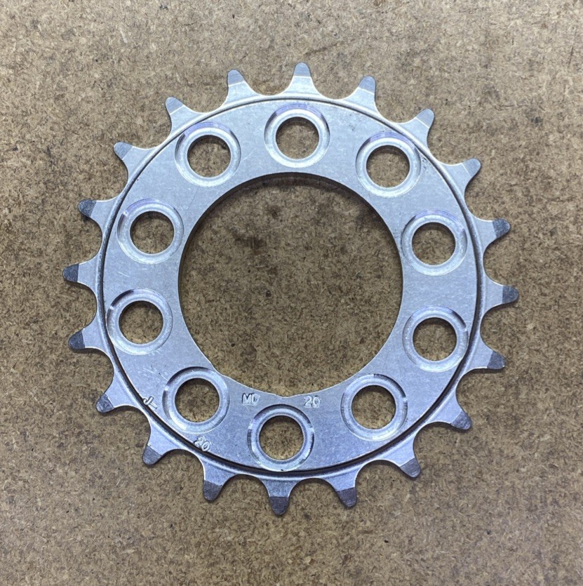NOS Alloy Inner Chainring 20T 56/58mm BCD Silver Vintage MTB Touring Triple