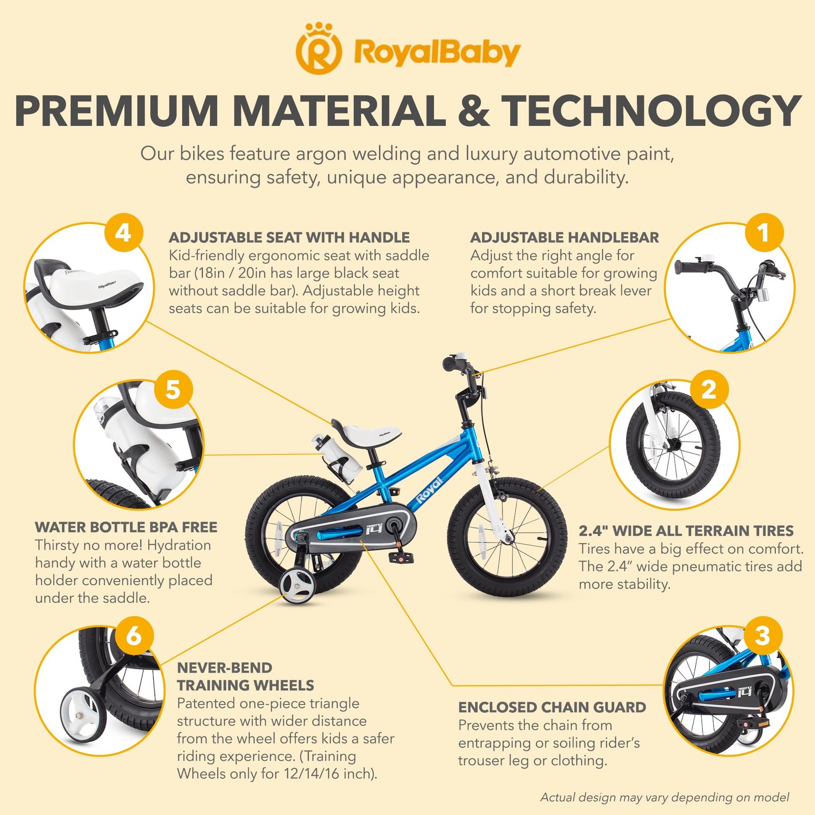 Royalbaby Freestyle Outdoor Childrens Bicycle Coaster Brakes Sporty Kid Bike
