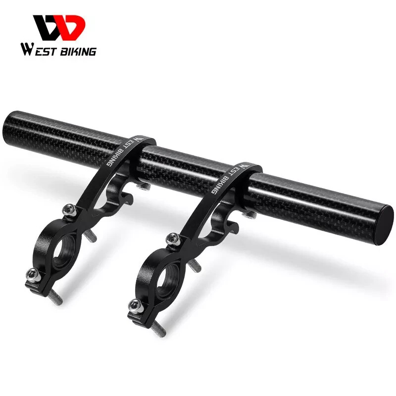 West Biking Bicycle Handlebar Extender Carbon Fiber Double Clamp Mount 18-35mm