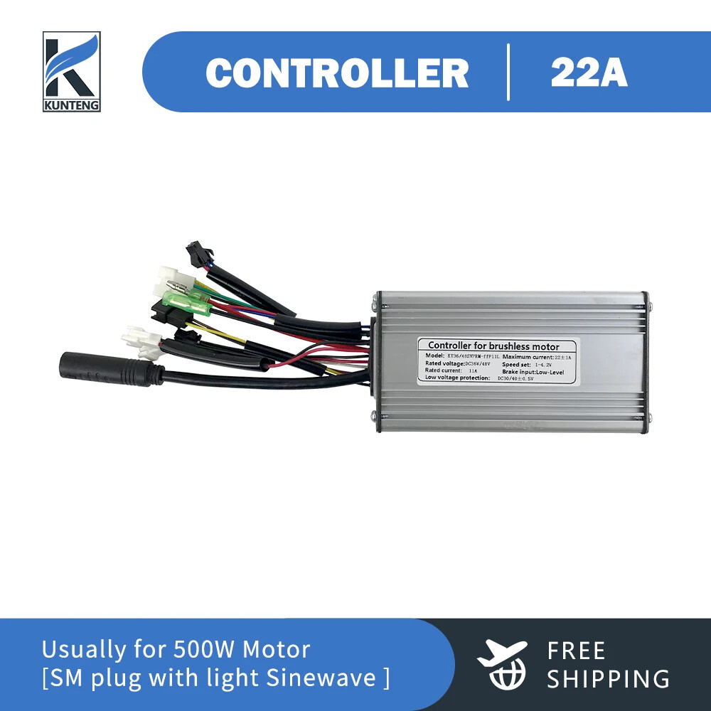 E-bike KT Controller 36 48V 250-1000W Sinewave SM/WP Plug Controller with Light