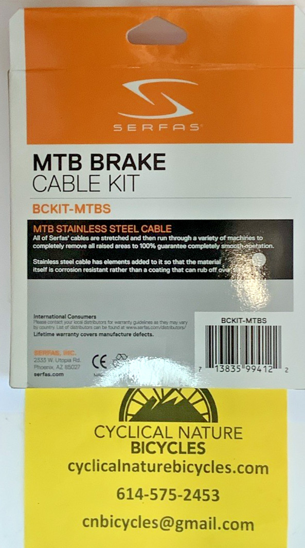 Serfas Stainless Steel MTB Brake Cable Kit – BCKIT-MTBS, in original packaging