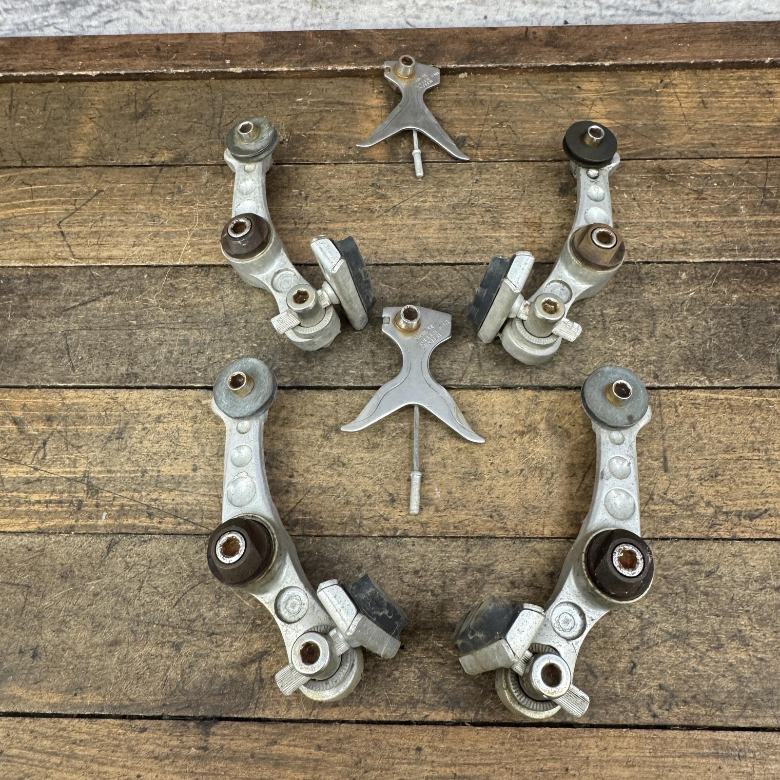 Vintage Suntour Roller Cam System Brake Set Front Rear Silver MTB Japan 80s MTB