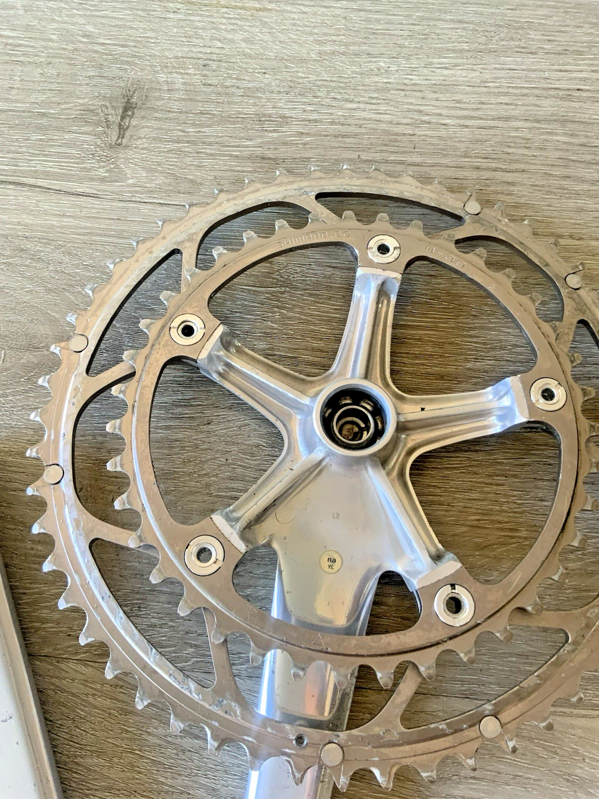 SHIMANO DURA ACE CRANKSET 7701 DOUBLE 53-39 TOOTH 175 MM ARMS OCTALINK