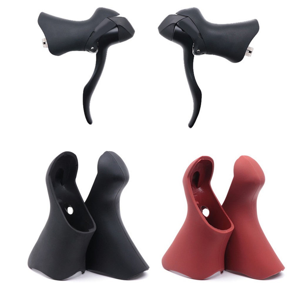 Enhanced Grip and Protection Silicone Bicycle Handlebar Cover Black/Red