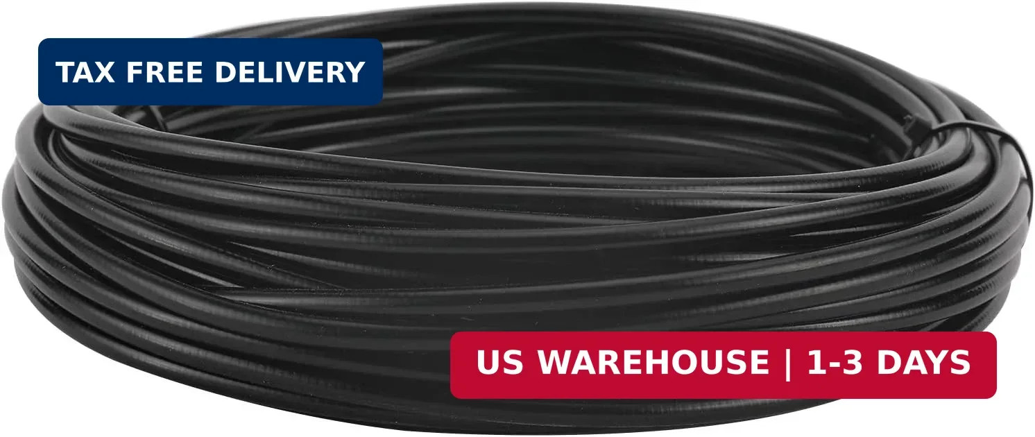 YaeMarine 5mm X 50ft Bicycle/Bike Lined Brake Cable Housing Black