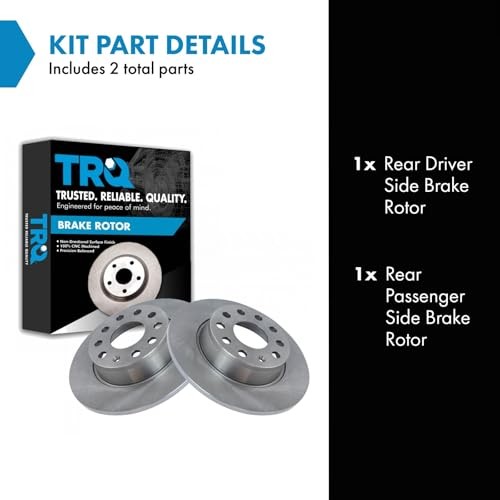 Rear Brake Rotor Set Compatible with 09-16 VW Eos with 272mm Diameter BRA76929