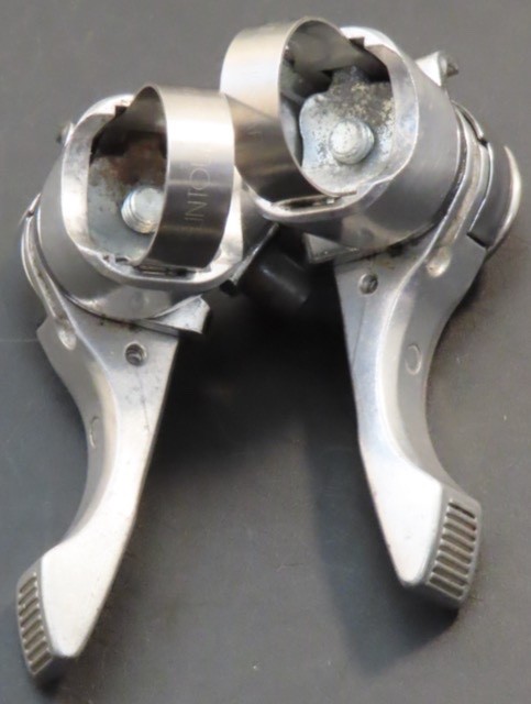 Vintage Suntour retro friction power shifters top bar, Japan