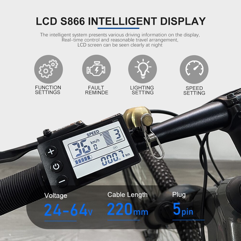E-bike Sine Wave Waterproof Controller 36V/48V 17A 26A 30A with LCD S866 Display