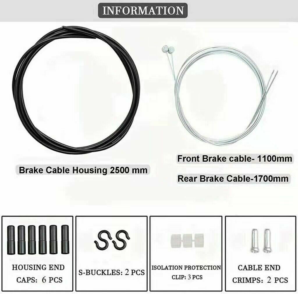 Standard Brake Cable Set / Kit Black Housing for MTB or Road Bicycle