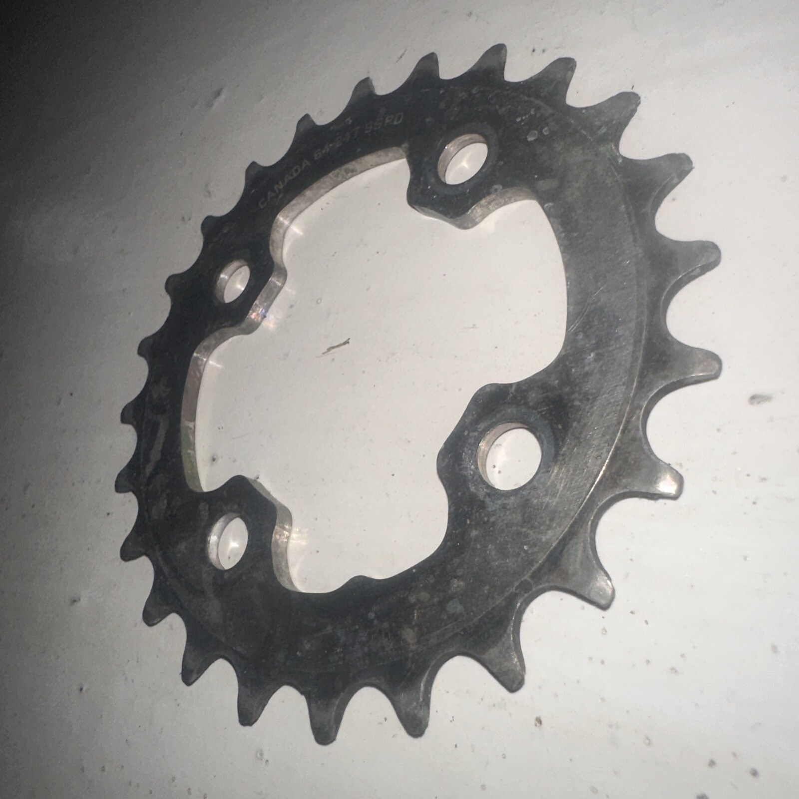 BlackSpire 6424 Chainring 24 Tooth 64 mm BCD 24t Silver Alloy Four Bolt 9 Speed