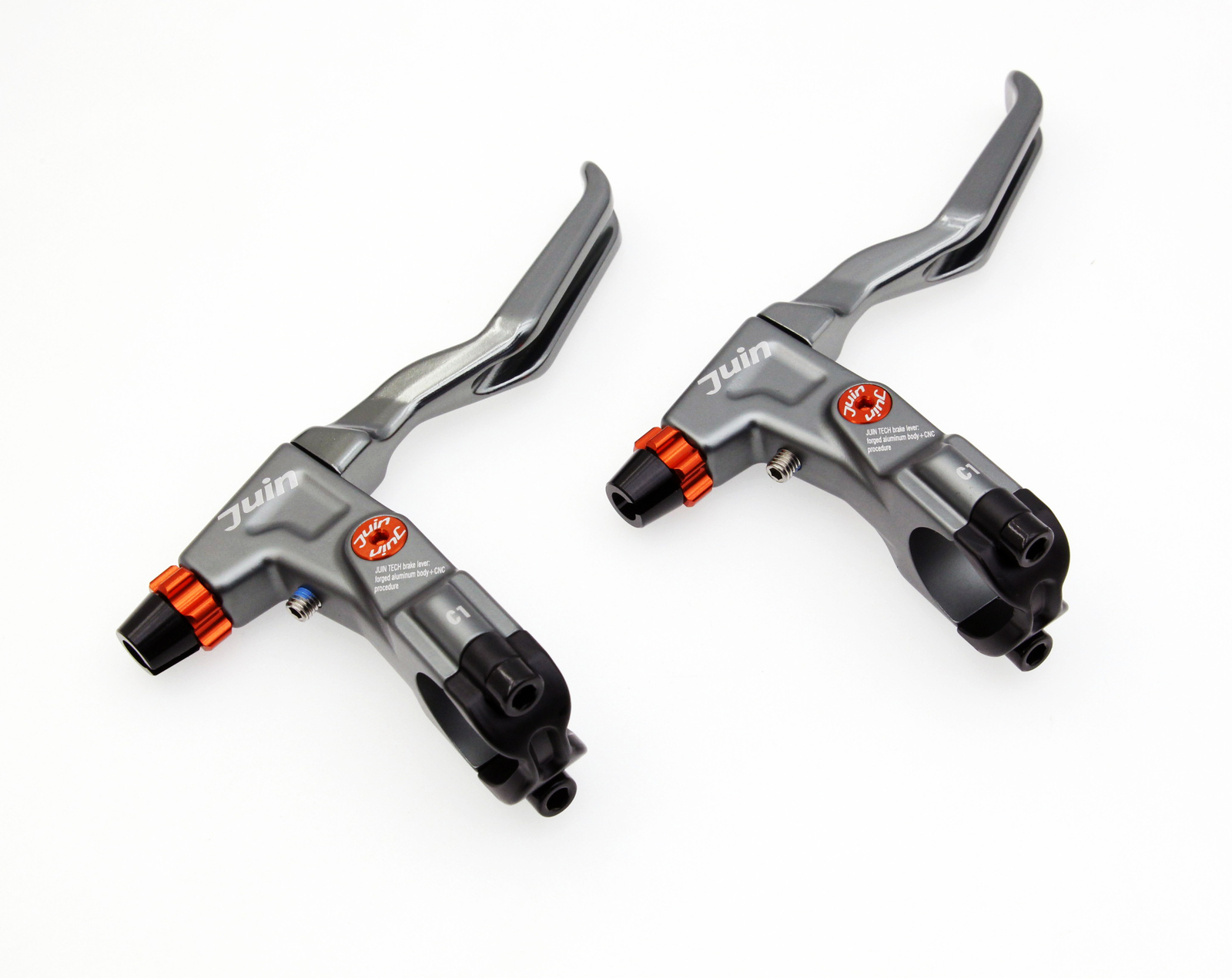 Juin Tech C1 eBike City Folding Biking Cable-Actuated Brake Levers Silver Gray