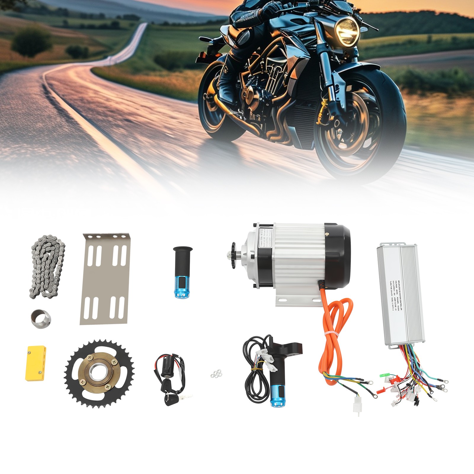 Electric Brushless Motor Set Electric Tricycle Motor Kit 48 V 1000 W 500kg max.