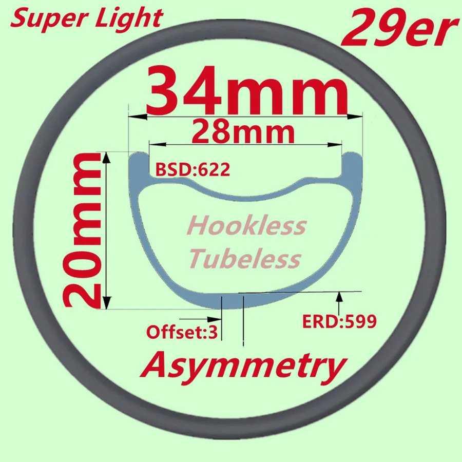 MTB Carbon Rim 28 Holes 29er/27.5er Bike Rim 20 25 30MM Depth XC Bicycle Rims