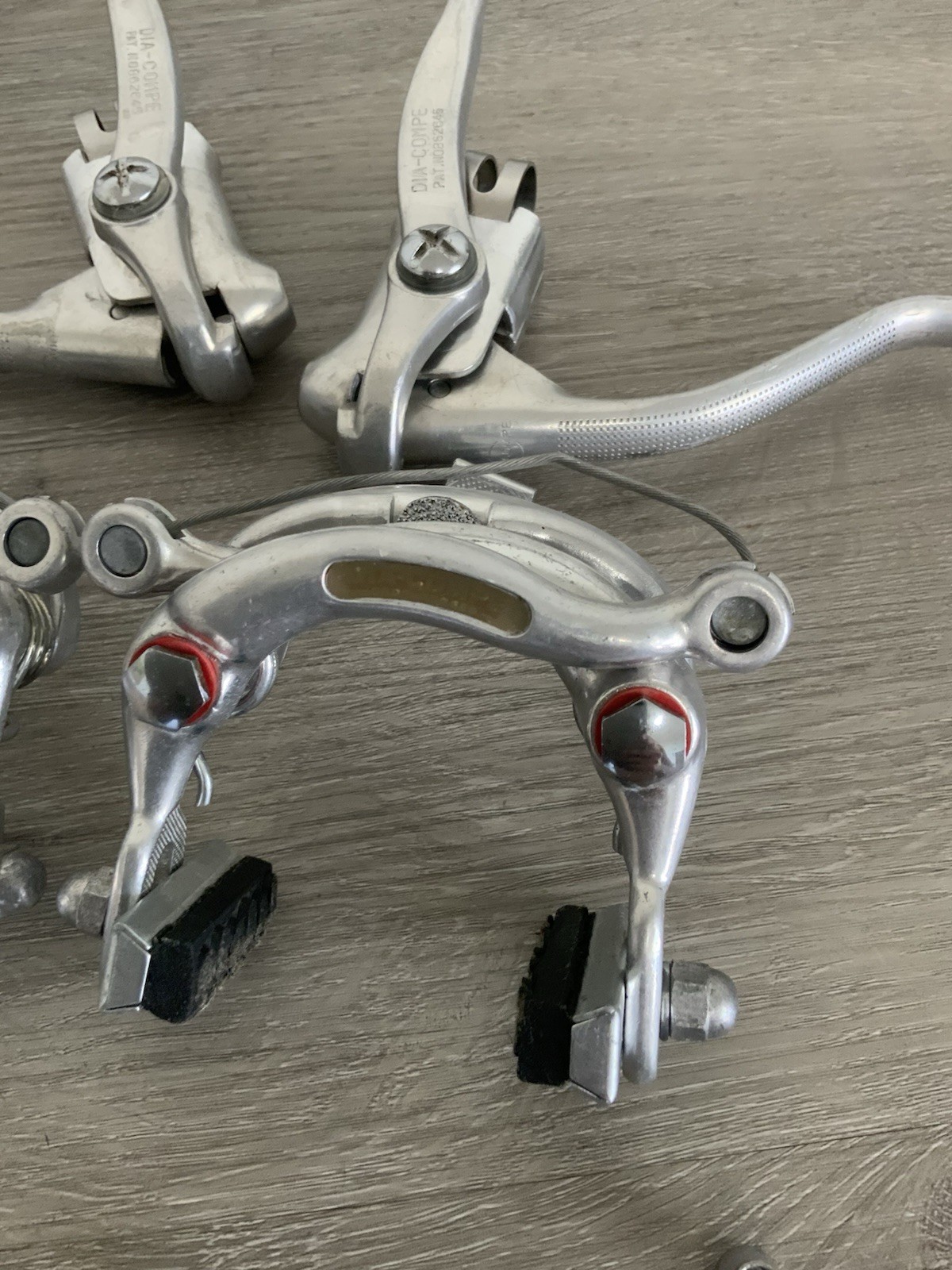 DIA-COMPE FORGED BRAKE SET CENTER PULL 55-65 MM REACH DUAL LEVERS GUIDES STRADDL
