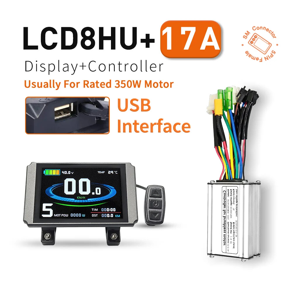 E-bike 15A 17A 22A 250W-500W Controller and 36V/48V LCD3U LCD7U LCD8HU Display