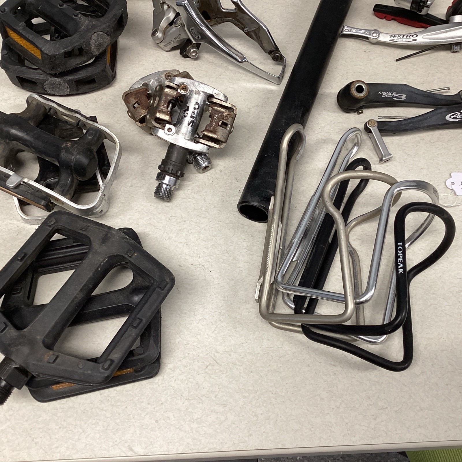 Lot Of Assorted Bicycle Parts – Derailleur, Brakes, Saddle, Pedals, etc. #23