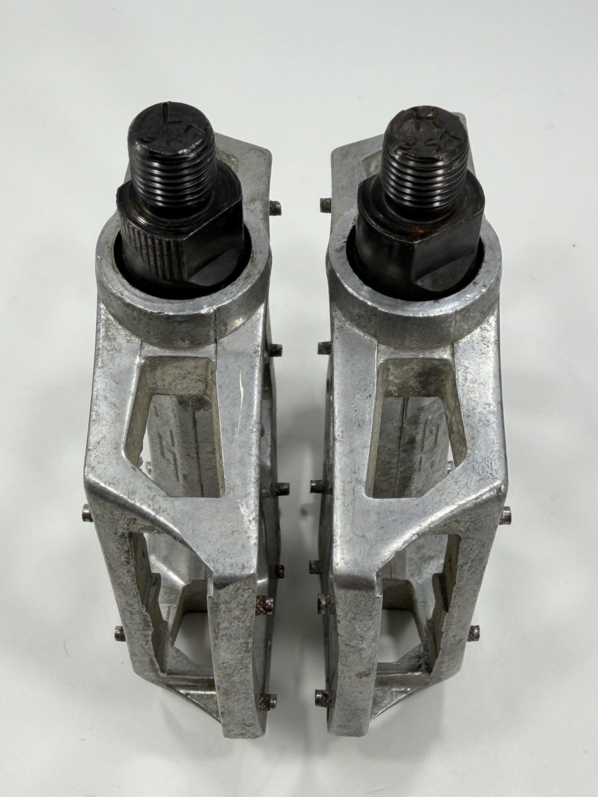 GT Platform Pedals 1/2 in Silver OPC Pair Old School BMX Freestyle Gen 1 Pins OG