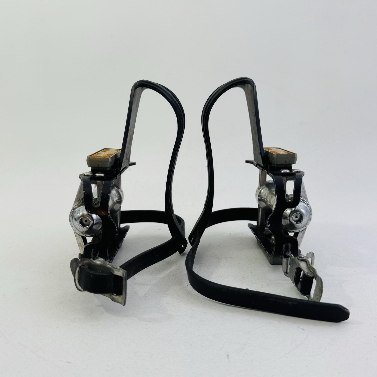 Vintage CatEye RR-0223-EZ SP-100 Platform Bike Pedals Toe Clips 9/16” Black A53
