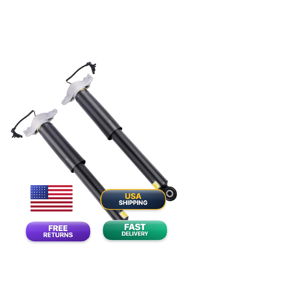 Wankecar Pair Rear Air Suspension Shock Absorber W/Electric Assembly Compatible
