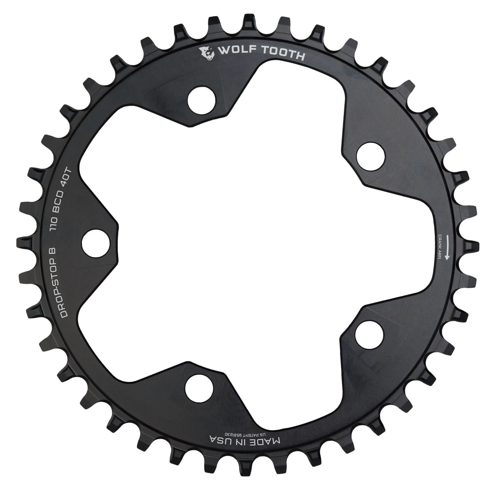 Wolf Tooth Chainring 52t 110 BCD 5-Bolt 10/11/12-Speed Alloy Cyclocross & Road