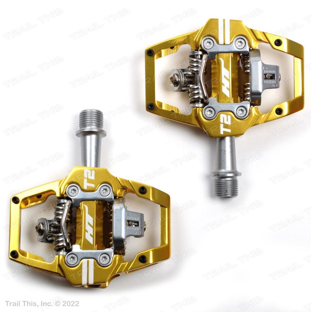HT Components T2 Enduro Race Style Bicycle CrMo Pedals Gold