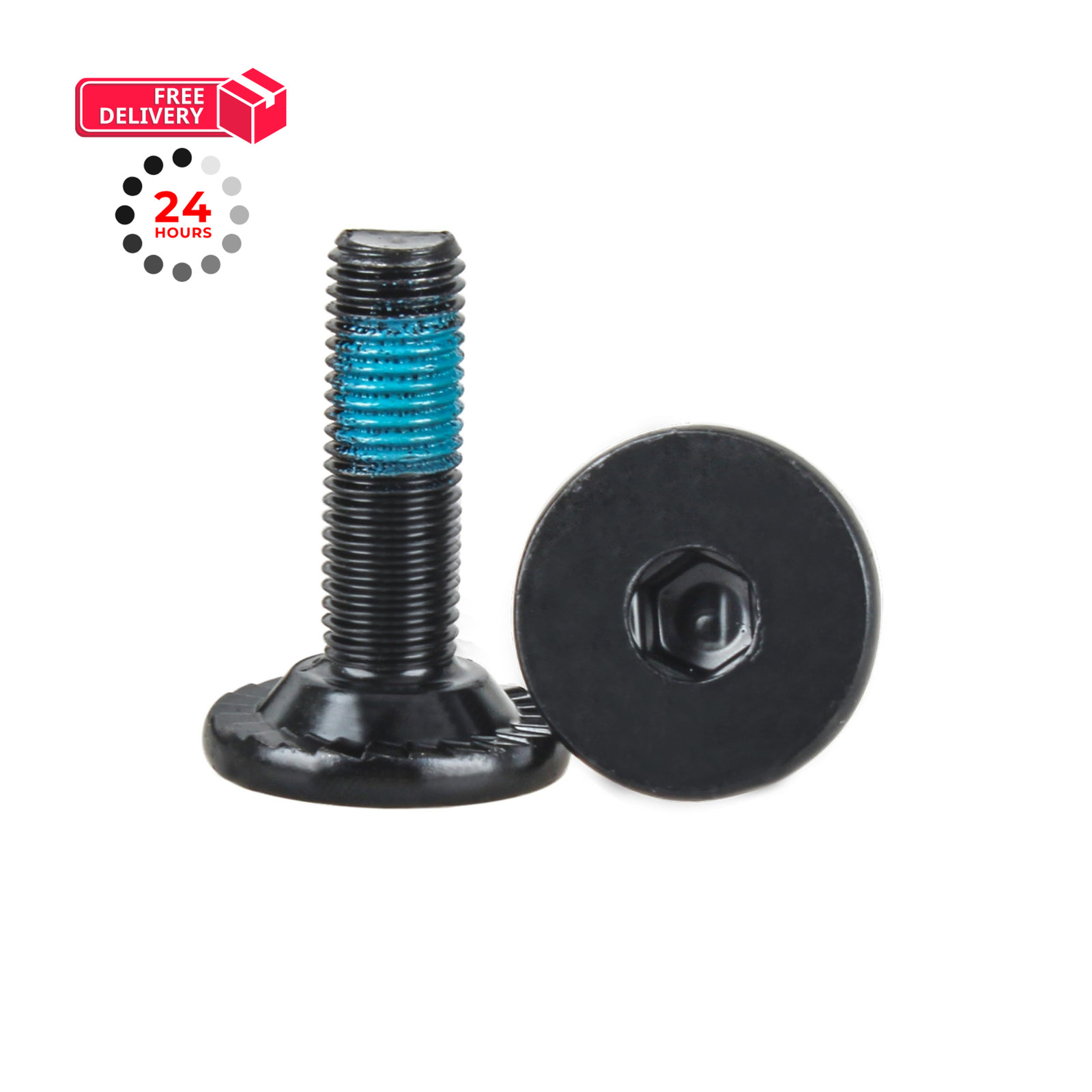 Cawla 8 Spline CHROMOLY BMX Spindle Screws for 19mm Bottom Small, black