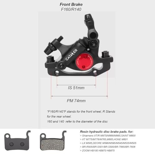 Hydraulic Disc Brake Calipers Set for MTB & E-Bike – Front & Rear Line Pulling