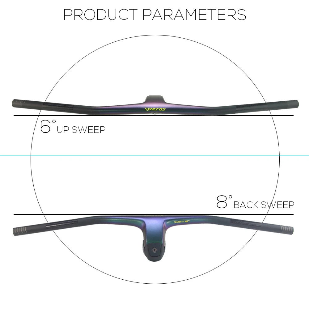 -20° Full Carbon Fibre MTB Bicycle Integrated Cockpit Handlebar 740mm 760mm