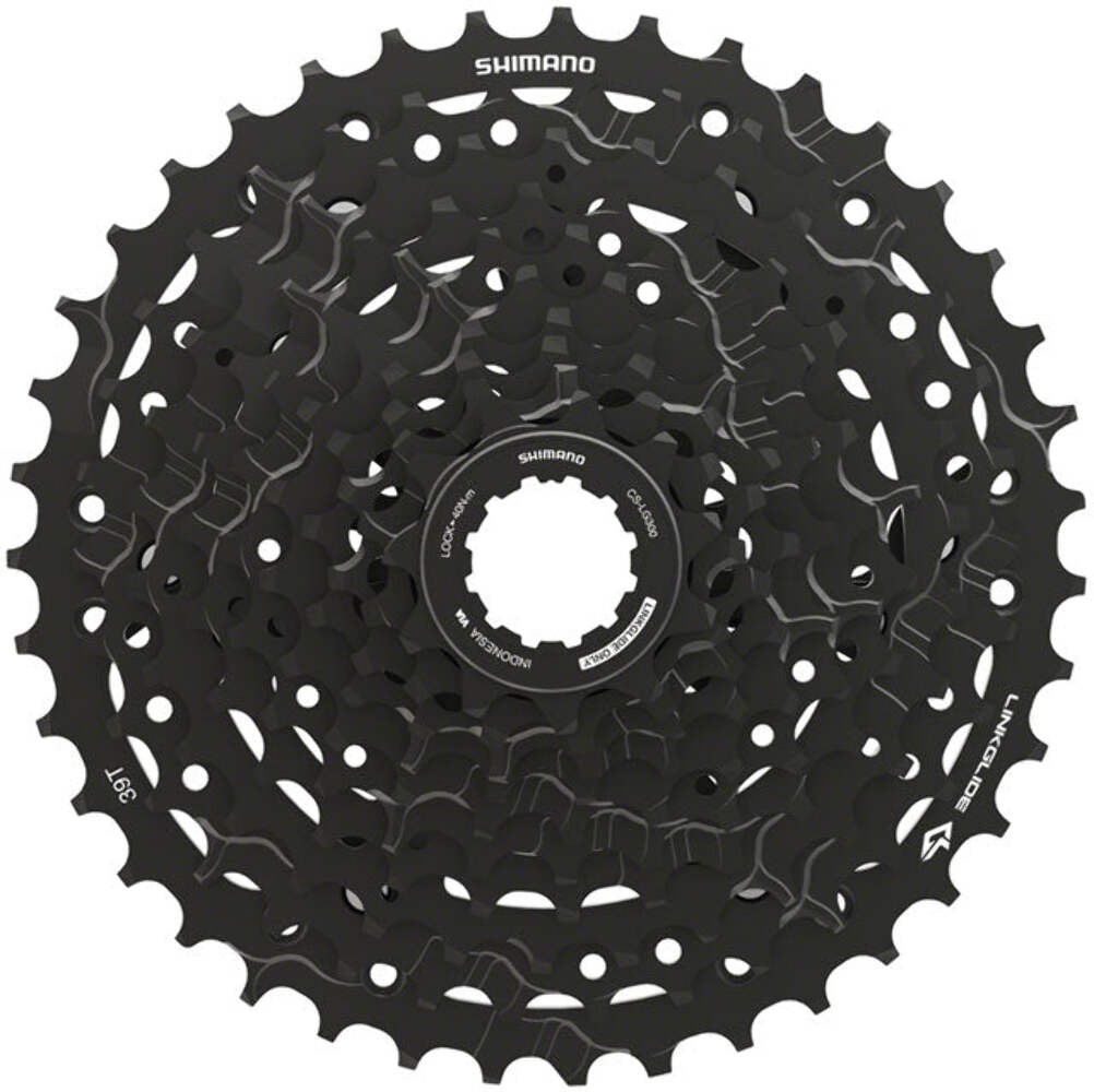 Shimano CUES CS-LG300-10 Cassette – 10-Speed, 11-39t, LINKGLIDE, Black