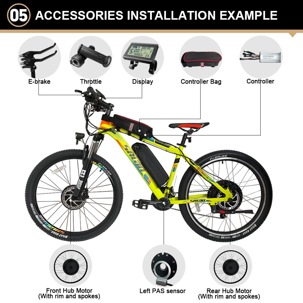 48V 1000W Front Drive Gearless Brushelss Hub Motol for E-bike Conversion Kit
