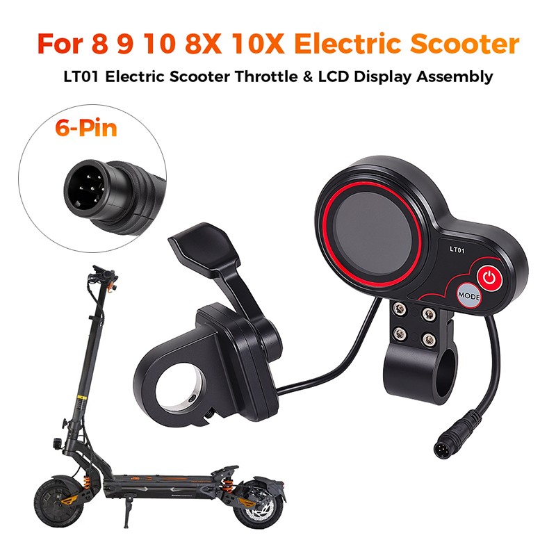 6pin LCD Meter Display Thumb Throttle NFC for ZERO 8 9 10 8X 10X E-Scooter Parts