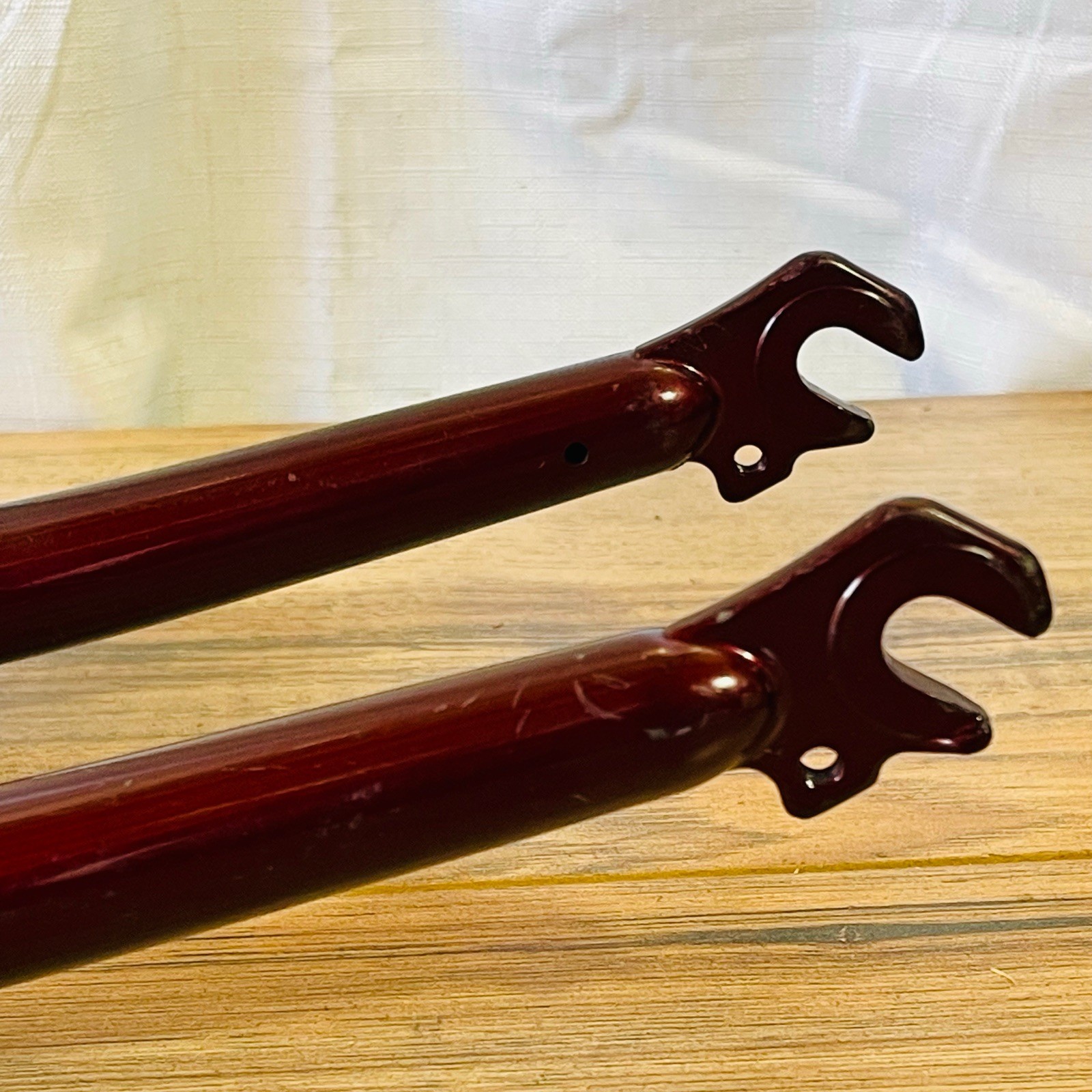 1-inch Threadless MTB Rigid Fork 175mm Steerer Burgundy All CRMO Steel