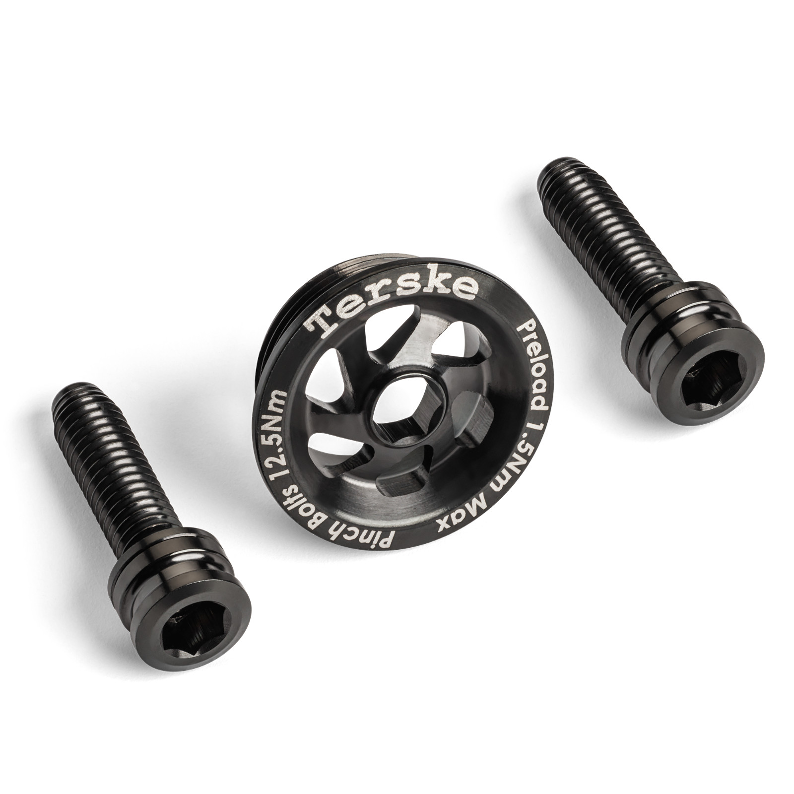 Black Titanium Preload Cap and Bolt Set for Shimano Hollowtech II Cranksets