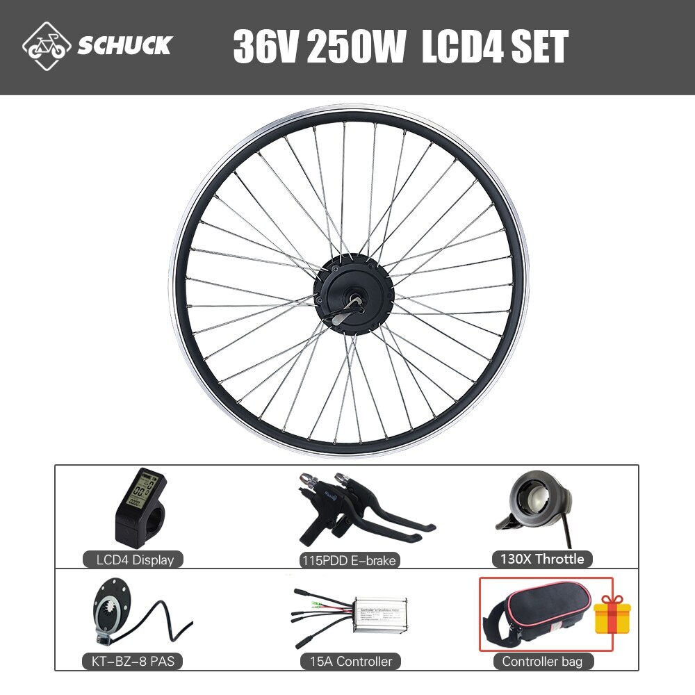 E-bike Conversion Kit 36V 48V 250W Rear Rotate Hub Motor Wheel 16- 29Inch/700c