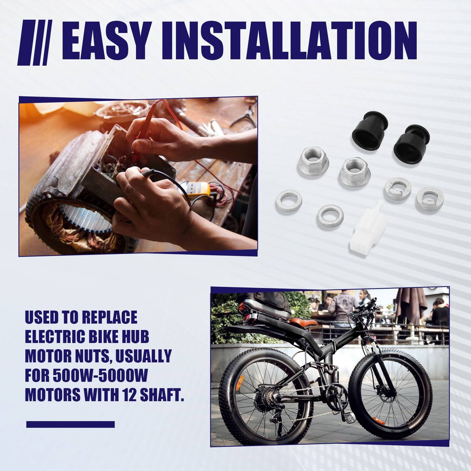 E-Bike Electric Hub Motor Axle Front Lock /Lock Washer /Spacer / Cover1843