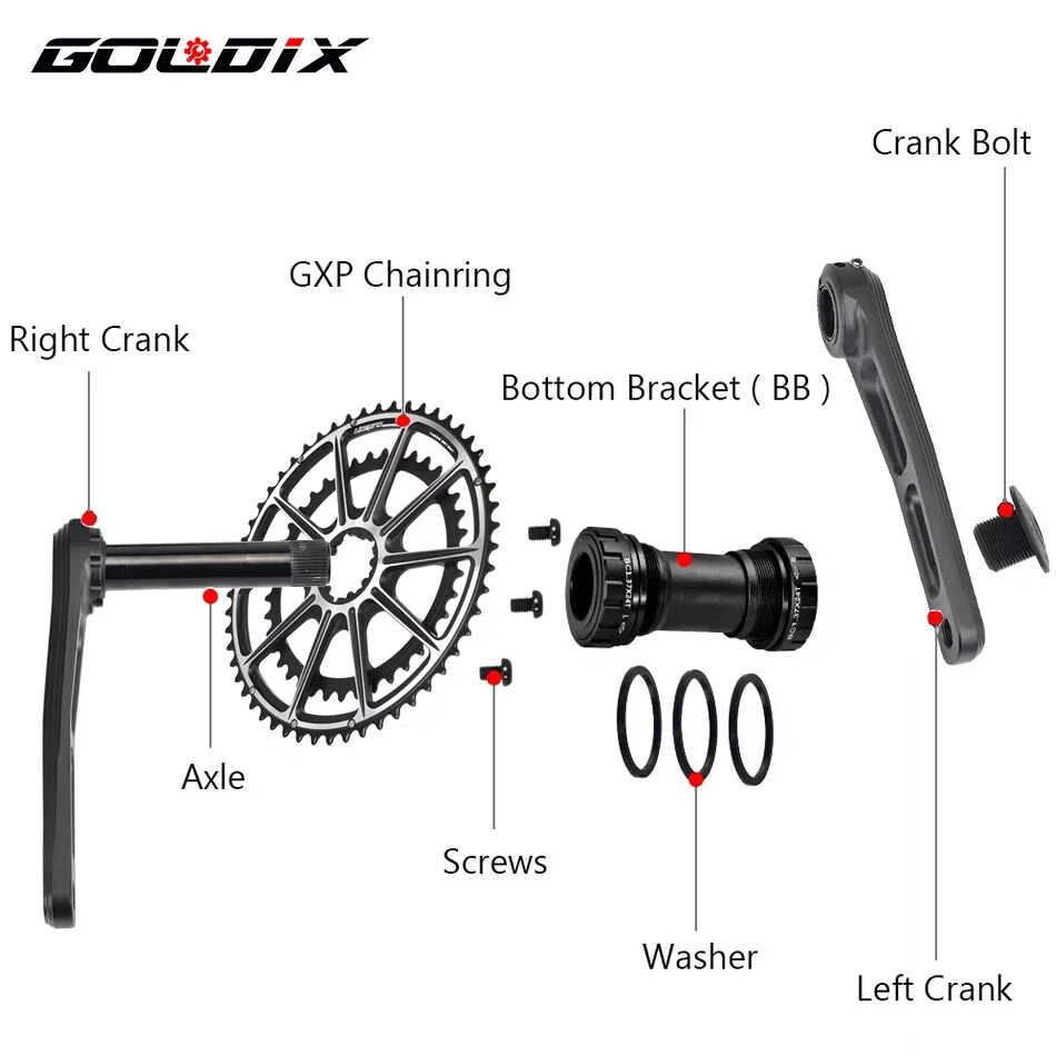 Gravel Road Bicycle Crankset 170/175mm Crank Arms Single/Double Chainring 50-34T