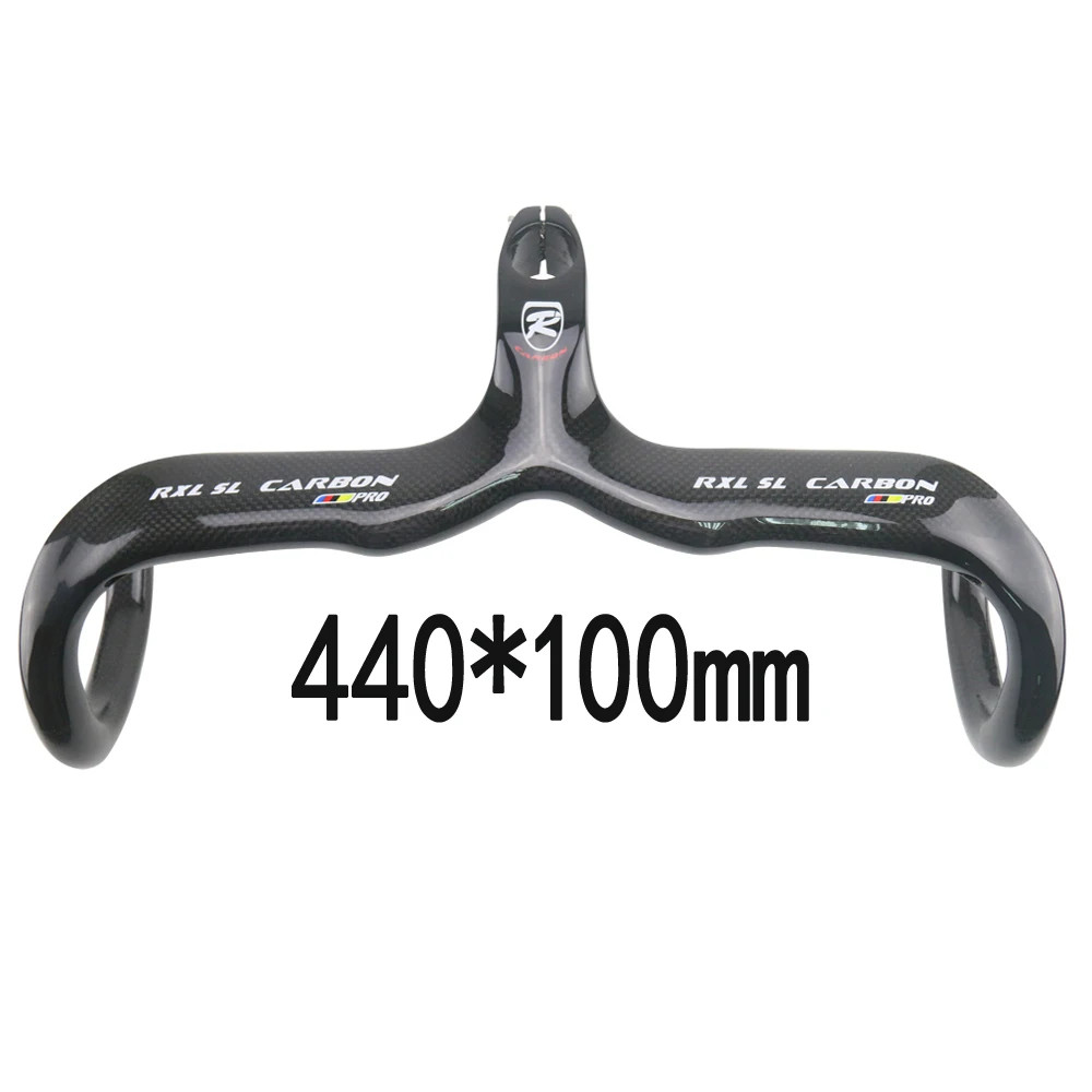 Integrated Carbon Bicycle Handlebar, Road Bike Drop Bar 400mm, 420mm, 440mm